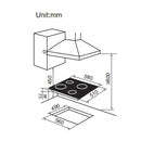 SIA CERH62BL 60cm ceramic hob with knobs