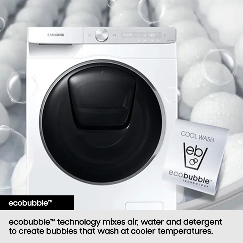 Samsung WW90DB8U95GHU1 Series 8 AI 9kg 1400rpm Washing Machine - White [Free 5-year parts & labour guarantee]  *Contact store for pricing*