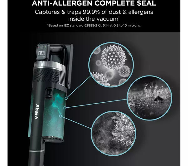 SHARK Stratos Anti Hair Wrap Plus Pet Pro IZ420UKT Cordless Vacuum Cleaner - Silver [double battery]