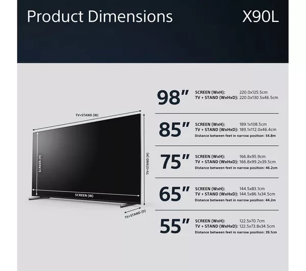 SONY BRAVIA XR98X90LU 98" Smart 4K Full Array HDR UHD TV with Google Assistant [5-year guarantee upon redemption]