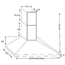 CDA ECH93SS 90cm Chimney Hood - Stainless steel
