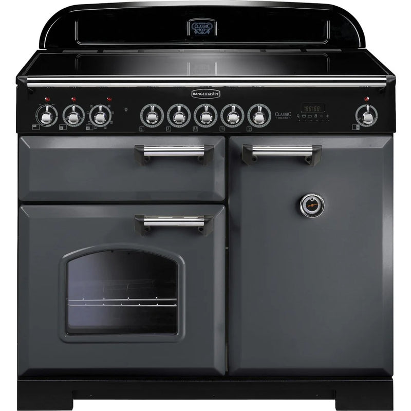 Rangemaster CDL100EISL/C Classic Deluxe Slate & Chrome 100cm Electric Induction Range Cooker*contact store for price*