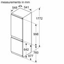 Bosch KIV86VSE0G 60/40 Built-In Fridge Freezer [Sliding Door Installation]