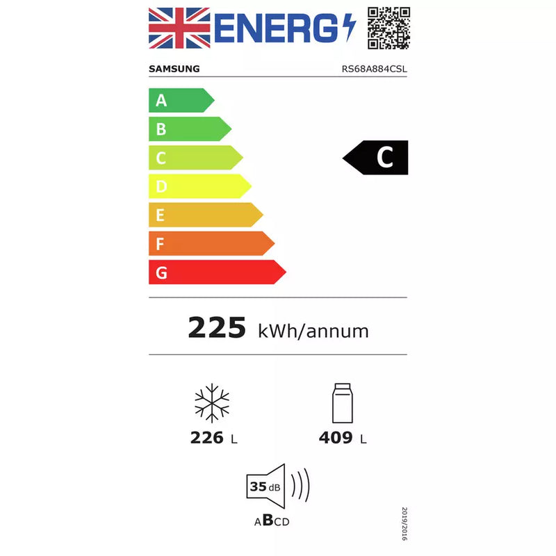 Samsung RS68A884CSL Series 8 Metal Back Plumbed American Fridge Freezer - Silver*contact store for price*