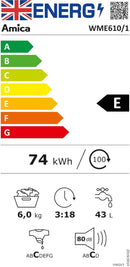 Amica WME610 6kg 1000rpm Washing Machine *Contact store for pricing*