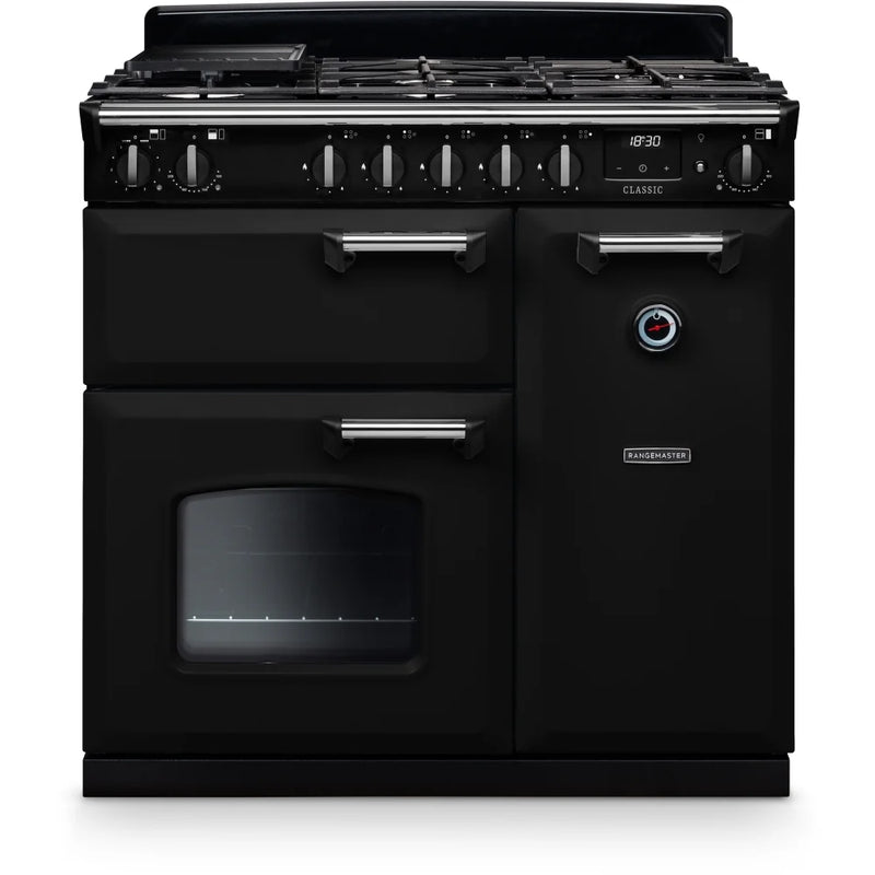 Rnagemaster CL90DFPGBL/CM1 14150 90cm Classic Dual Fuel Range Cooker - Black/Chrome*contact store for price*