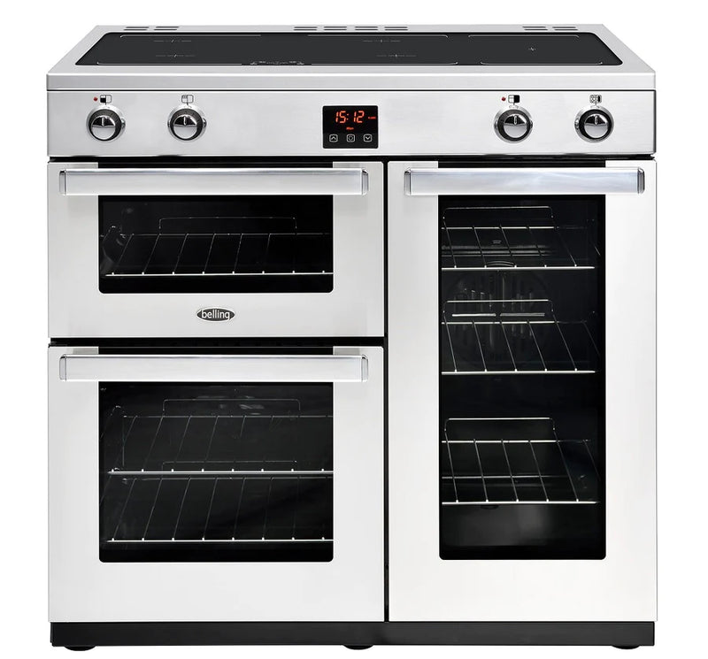 Belling Cookcentre 90EIPROFSTA Professional Stainless Steel 90cm Electric Induction Range Cooker - Stainless Steel