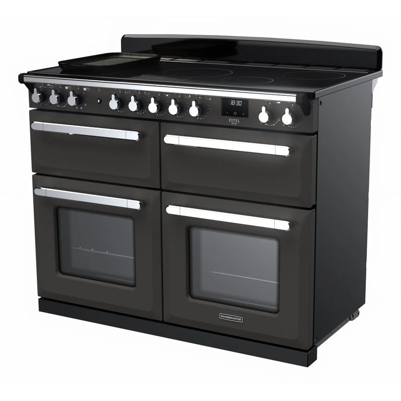 Rangemaster ESDLB110EIPSLT/CM1 Estel Deluxe 110cm Induction Cooker - Slate/Chrome*contact store for price*