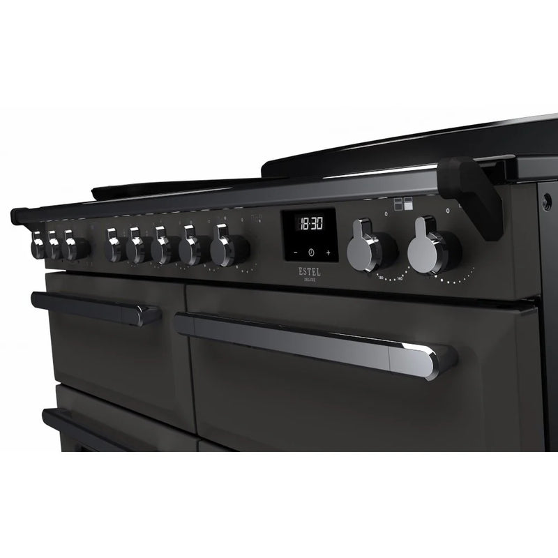 Rangemaster ESDLB110EIPSLT/CM1 Estel Deluxe 110cm Induction Cooker - Slate/Chrome*contact store for price*