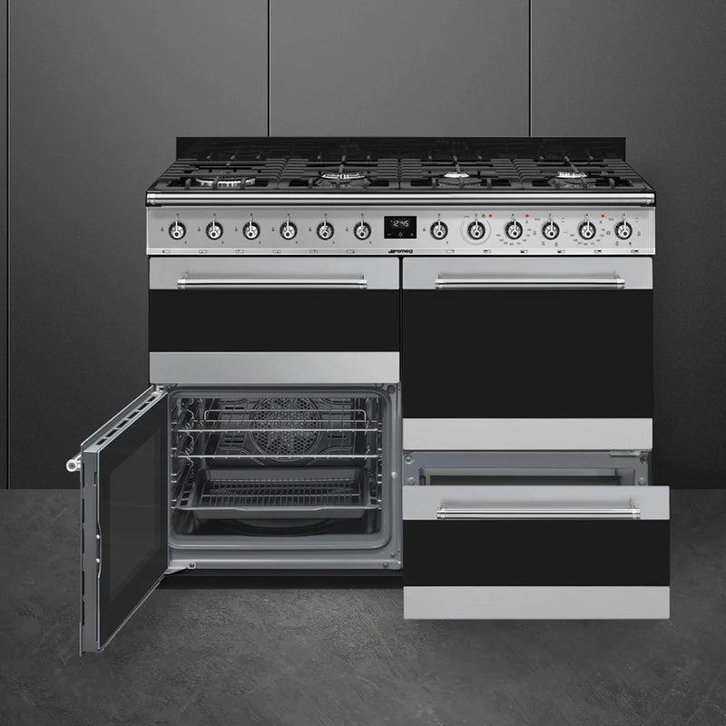 Smeg Symphony SYD4110-1 Dual Fuel Range Cooker - Stainless Steel
