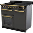 Rangemaster ESDL100EIPSLT/AB1 100cm Estel Deluxe Induction Range Cooker - Slate/Antique Brass