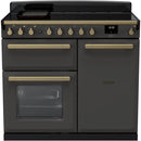 Rangemaster ESDL100EIPSLT/AB1 100cm Estel Deluxe Induction Range Cooker - Slate/Antique Brass
