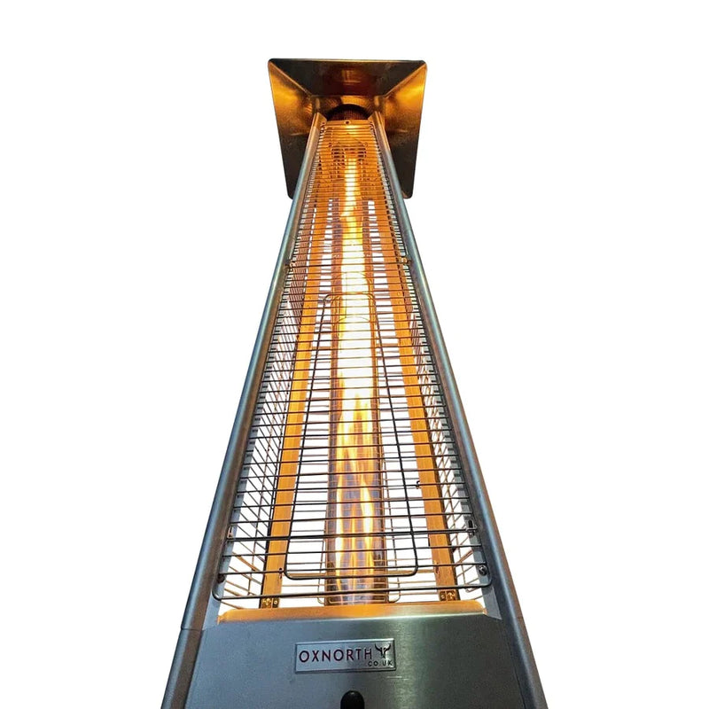 OXNORTH 15kW Flame Tower Patio Heater - Stainless Steel