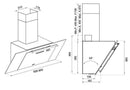 GWA Esto Novara F204-90-700-IX/VT-TC-B 90cm sloping Twin Glass Extractor