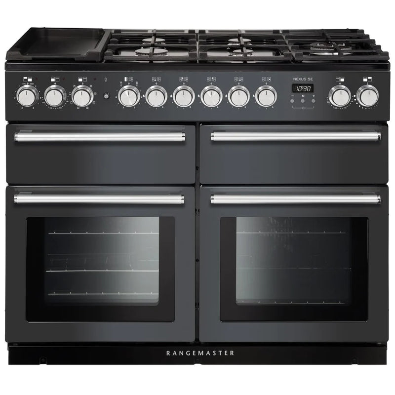 Rangemaster NEXSE110DFFSL/C 110cm Range Cooker Dual Fuel - Slate / Chrome