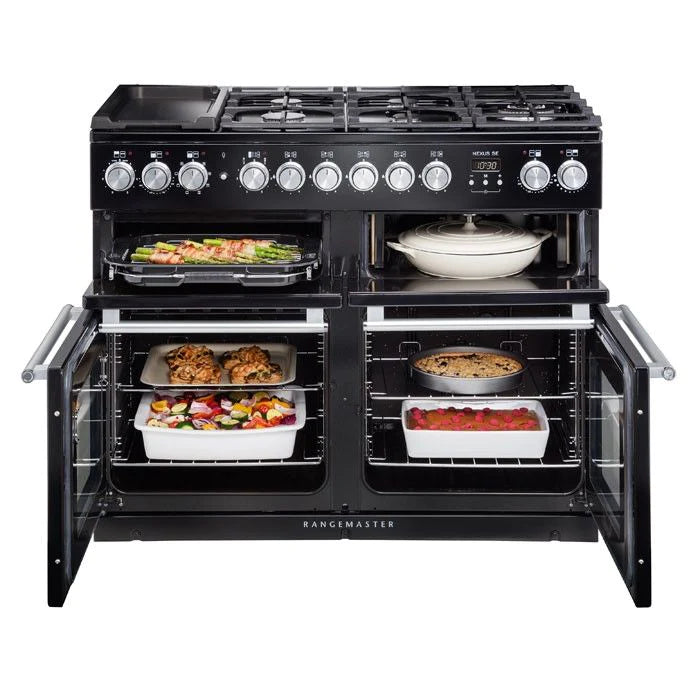 Rangemaster NEXSE110DFFSL/C 110cm Range Cooker Dual Fuel - Slate / Chrome