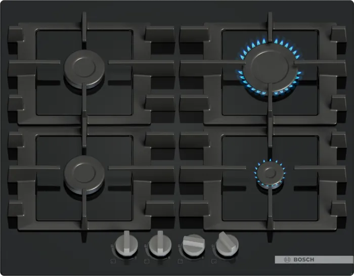 Bosch PNP6B6K40 Series 4 60cm Tempered Glass Gas Hob - Black*contact store for price*