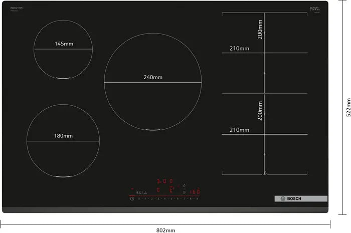 Bosch Series 6 PXV831HC1E 80cm 5 Zone Flex Zone Induction Hob*contact store for price*