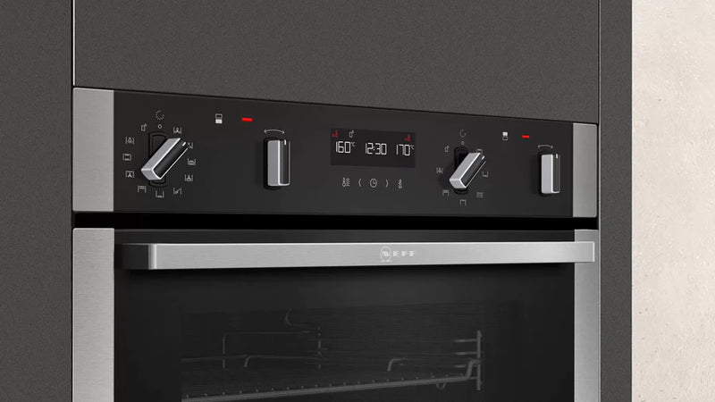 Neff U2ACM7HH0B Pyrolytic Built-In Double Oven - Stainless Steel