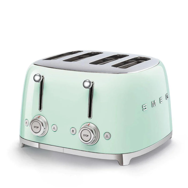 Smeg TSF03PGUK Retro Style 4 Slice Toaster In Pastel Green