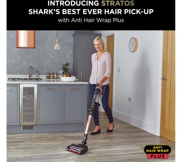 SHARK Stratos Anti Hair Wrap Plus IZ400UK Cordless Vacuum Cleaner - Rose Gold