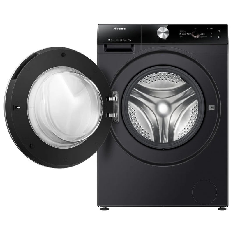 Hisense WF7S1247BB Auto Dosing 12kg 1400 Spin Washing Machine - Black *£100 Cashback*