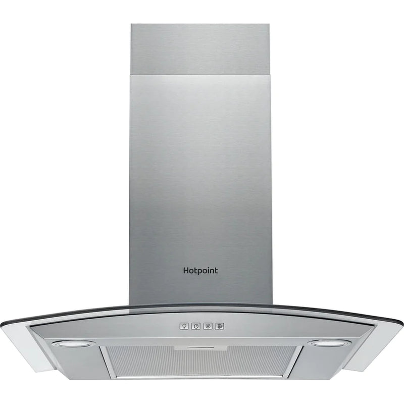 Hotpoint PHGC7.4FLMX 70cm Curved Glass Chimney Cooker Hood - Stainless Steel
