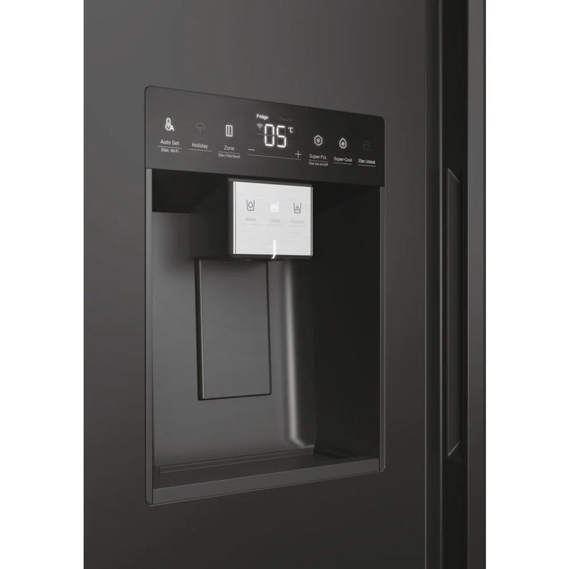 Haier HSW59F18EIPT Plumbed ice & water American style fridge freezer - Black*contact store for price*