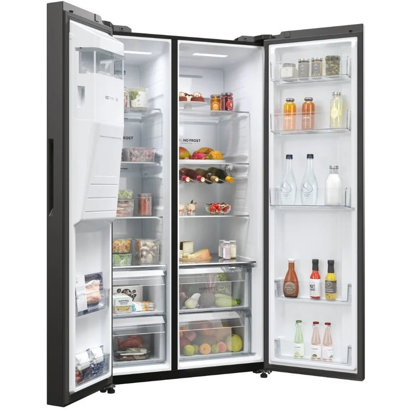 Haier HSW59F18EIPT Plumbed ice & water American style fridge freezer - Black*contact store for price*