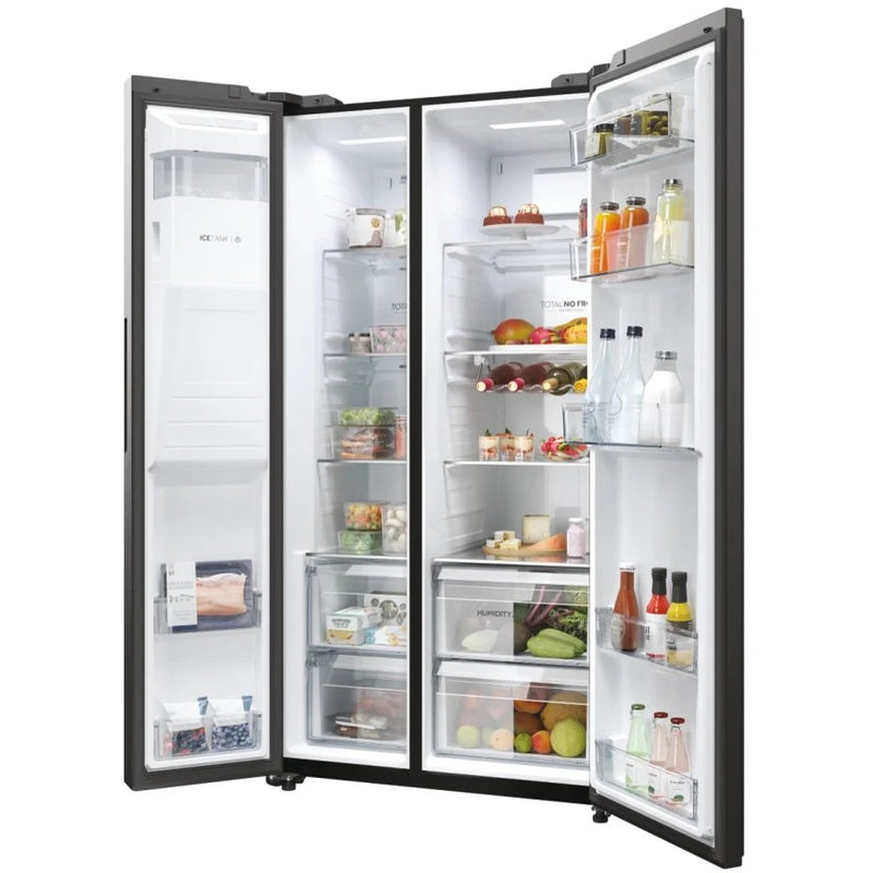 Haier HSW59F18EIPT Plumbed ice & water American style fridge freezer - Black*contact store for price*