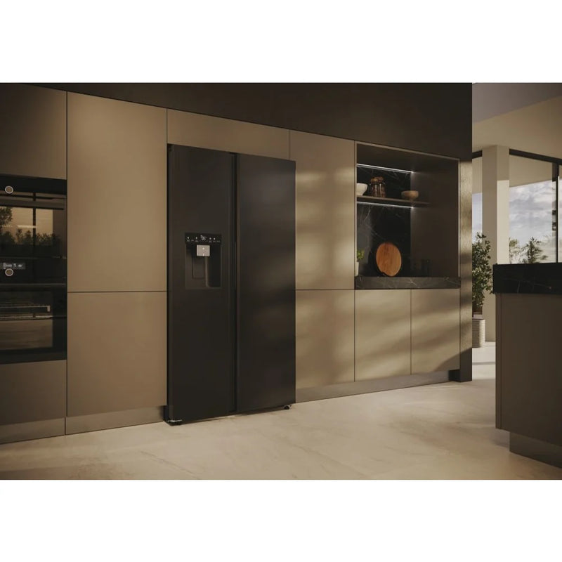 Haier HSW59F18EIPT Plumbed ice & water American style fridge freezer - Black*contact store for price*