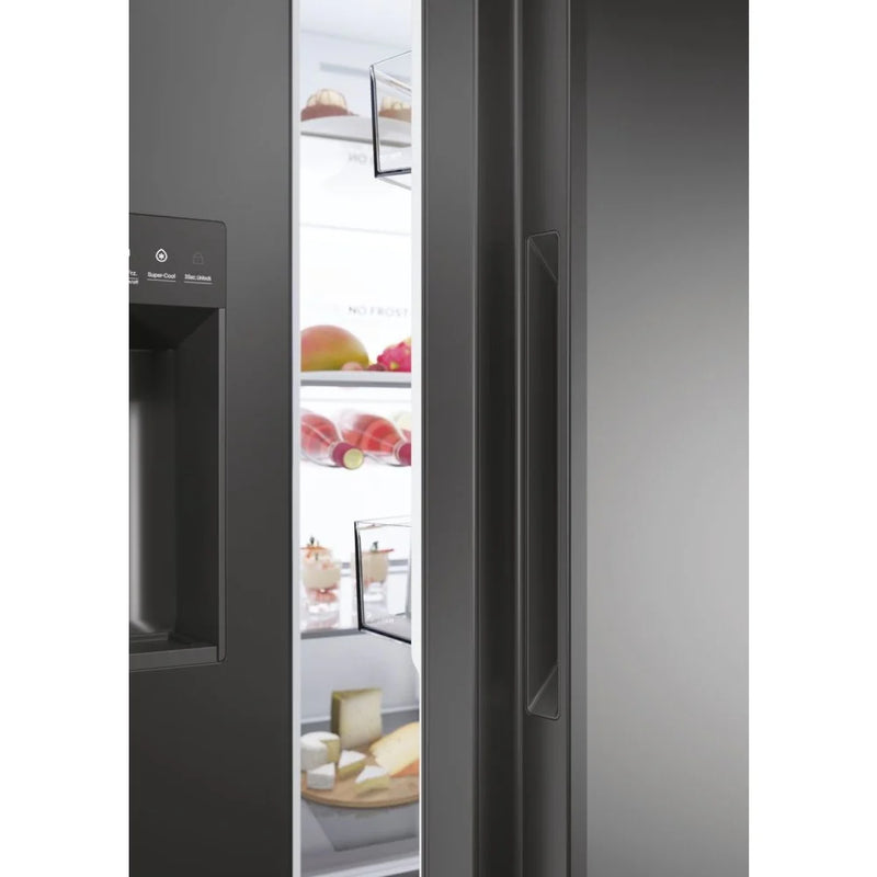 Haier HSW59F18EIPT Plumbed ice & water American style fridge freezer - Black*contact store for price*