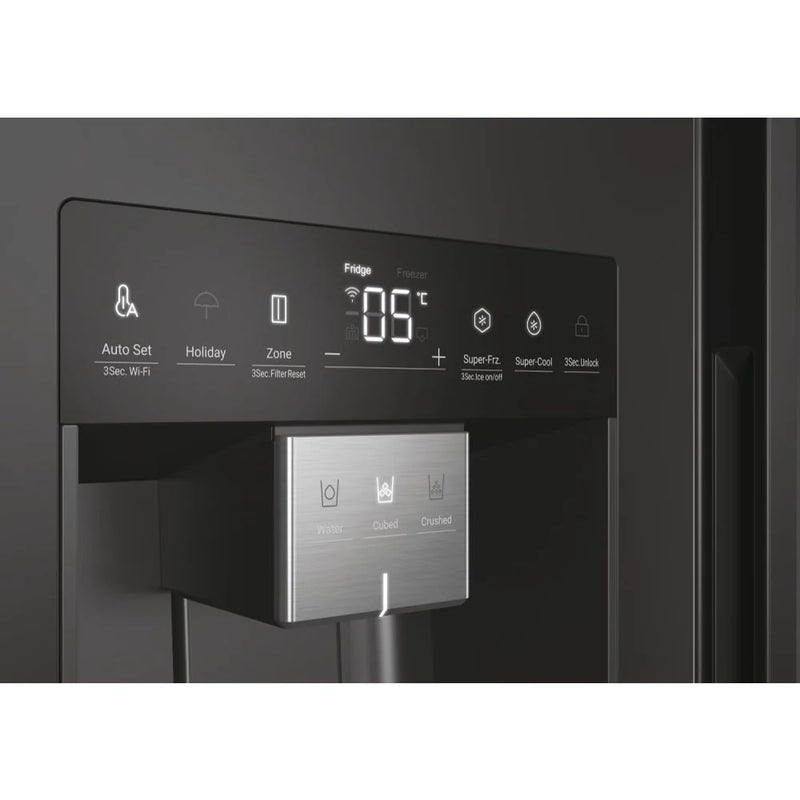 Haier HSW59F18EIPT Plumbed ice & water American style fridge freezer - Black*contact store for price*