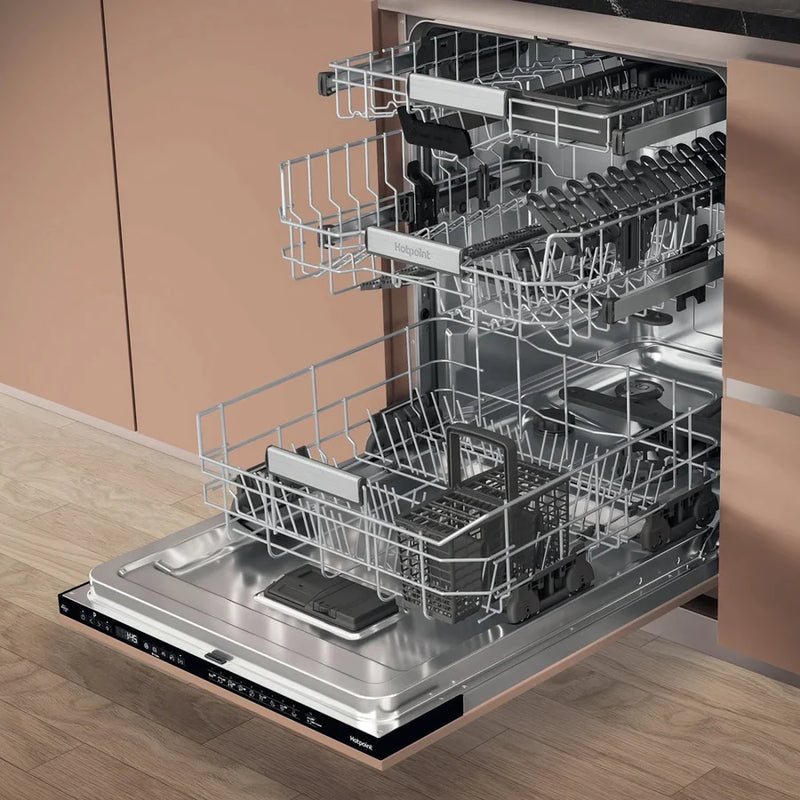 Hotpoint H8IHP42L 14 place setting Fully Integrated Dishwasher [top cutlery rack]