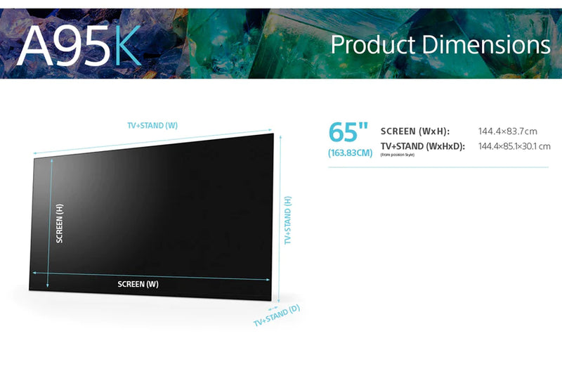 Sony Bravia XR65A95KU 65'' QD-OLED 4K Ultra HD HDR Smart Google TV Freeview Freesat HD