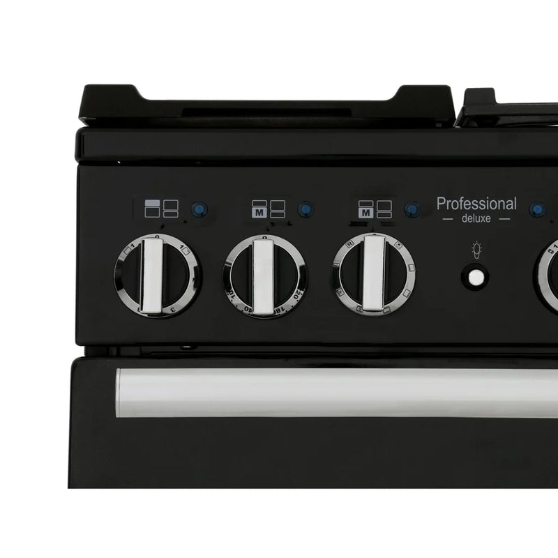 RANGEMASTER PDL110DFFGB/C Professional Deluxe 110 cm Dual Fuel Range Cooker - Black & Chrome