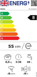 Midea MF10EW80BB 8kg 1400rpm Washing Machine [2-Year Parts & Labour Warranty]*contact store for price*