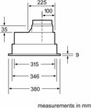 Bosch DHL555BLGB 53cm built-in Canopy Hood