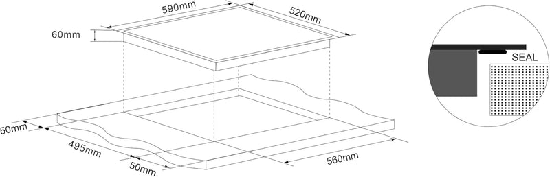 Culina UBFLEX60 60cm 4 zone flex induction hob*contact store for price*