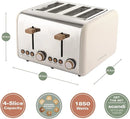 Hamilton Beach HBT02MC 4-slice toaster - Matte Cream with Wood Effect