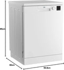 Beko DVN04X20W Freestanding 60cm Dishwasher 13-Place Settings - White*contact store for price*