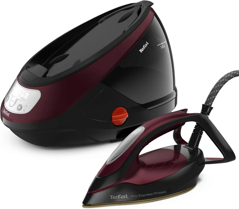 TEFAL Pro Express Protect GV9230 High Pressure Steam Generator Iron / Black & Burgundy