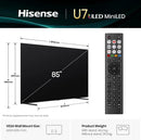 Hisense 85U7QTUK Mini LED QLED 4K UHD HDR TV