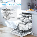 Midea MDWPF1433CWD Full Size 14 Place Settings Dishwasher - Top Rack