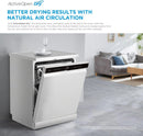 Midea MDWPF1433CWD Full Size 14 Place Settings Dishwasher - Top Rack