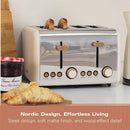 Hamilton Beach HBT02MC 4-slice toaster - Matte Cream with Wood Effect