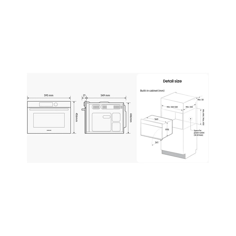 Samsung Series 4 NQ5B4553FBS Built In Smart Combination Microwave Oven [Free 5-Year Parts & Labour Guarantee]*contact store for price*