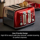 Morphy Richards 242048 Accents 4-slice toaster - Red/Stainless Steel