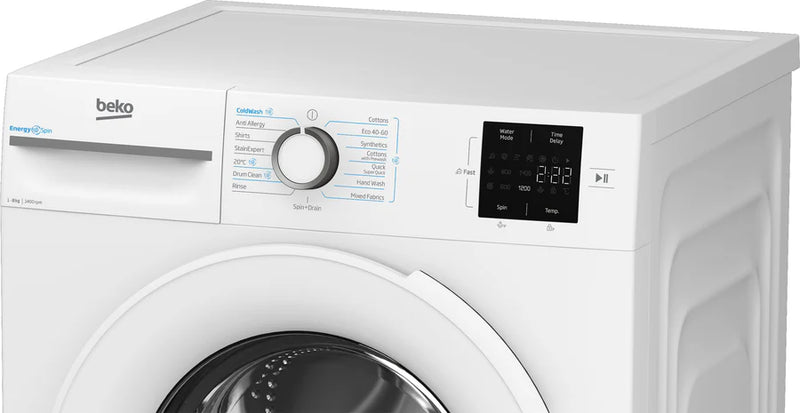 Beko BM3WT3841W 8kg 1400rpm Washing Machine with EnergySpin