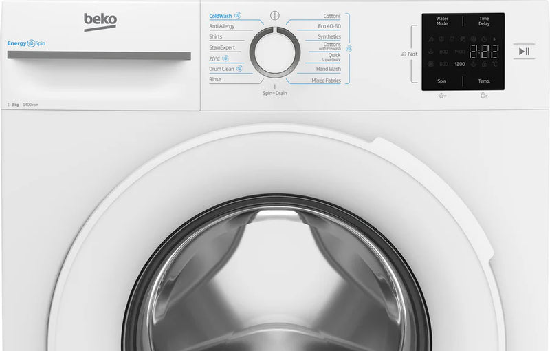 Beko BM3WT3841W 8kg 1400rpm Washing Machine with EnergySpin